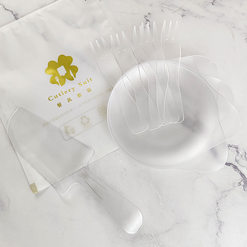 Disposable Plate Cake Cutlery and Fork Set with Custom Logo for Tableware Production