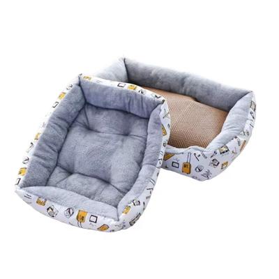 Sofá de Pet Wave Texturado Cama Lavar à Mão Retangular Ninho de Cão Grande