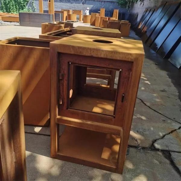 Wood Burning Outdoor Freestanding Corten Steel Stove Metal Fireplace