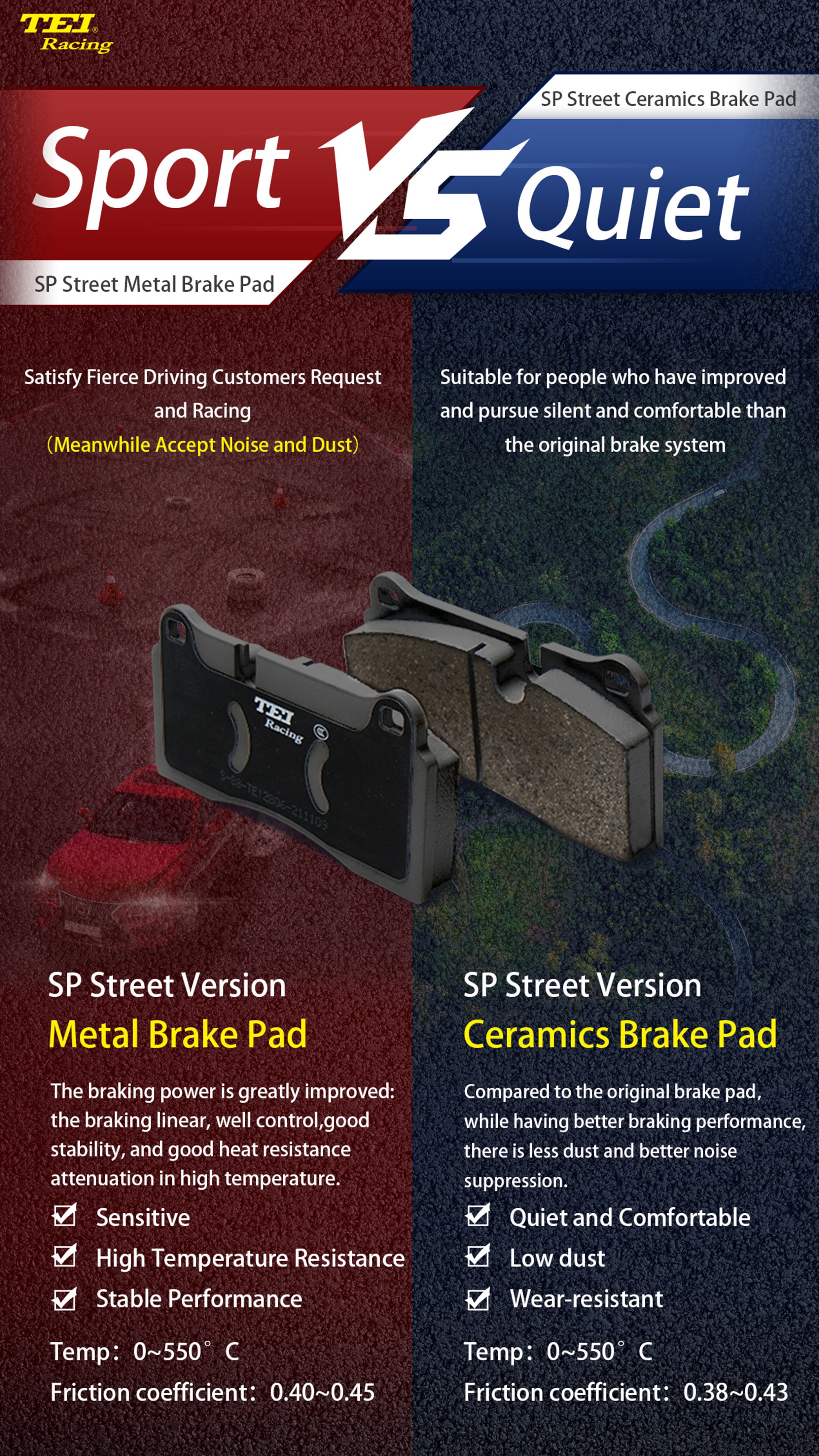 TEiRacing Street Version S60-Plus 6 Pot Monoblock Caliper Большой тормозный комплект для 19/20/21/22 дюймового обода автомобиля