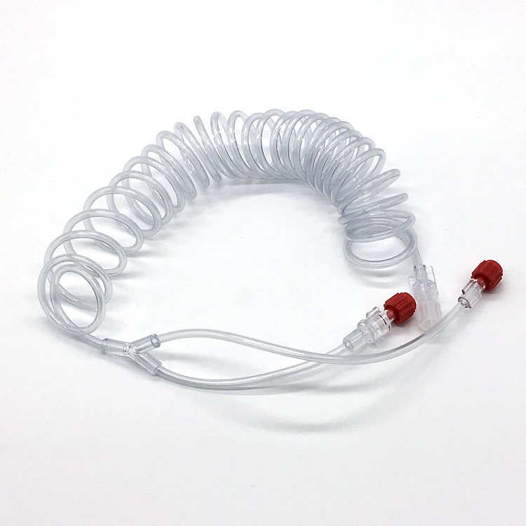 Medical Consumables Type Coiled Tube with Y Connector for Angiographic Syringe