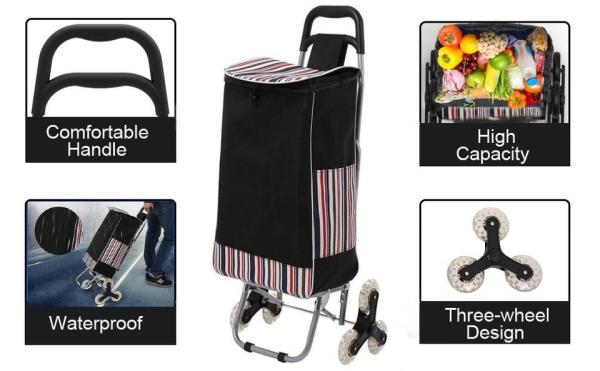 High Quality Wholesale 6 Wheel Foldable Aluminium Alloy Collapsible Carts Shopping Trolley With Seat