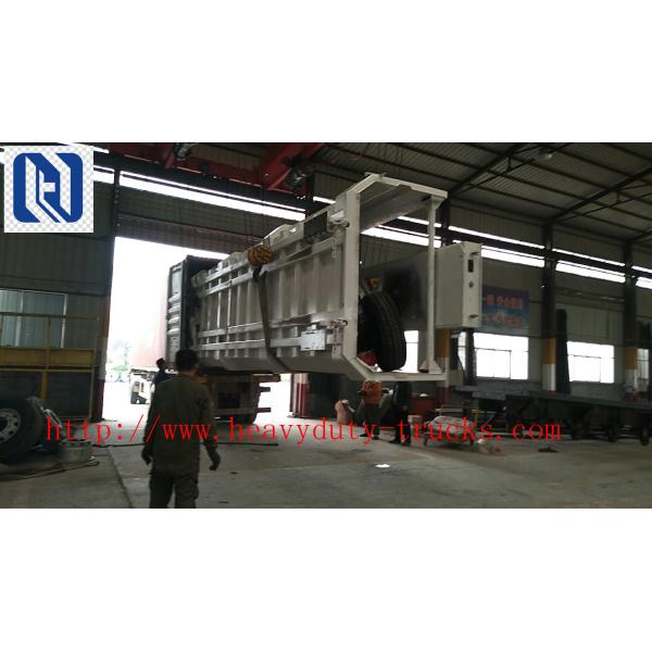 Flatbed Transport Semi Trailer Trucks 2 Axle Four Double Container Trailer