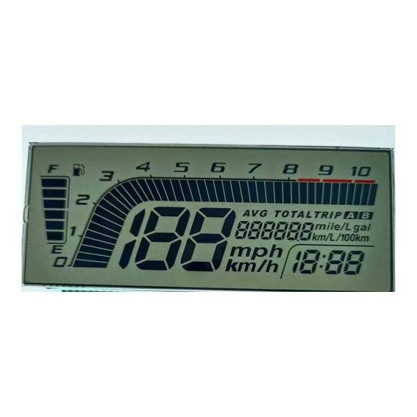 Customized size htn transflective positive segment speedometer yamaha lcd display screen panel for motor