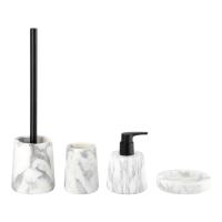 Grand Flower conjunto de accesorios de baño de mármol blanco con partes negras