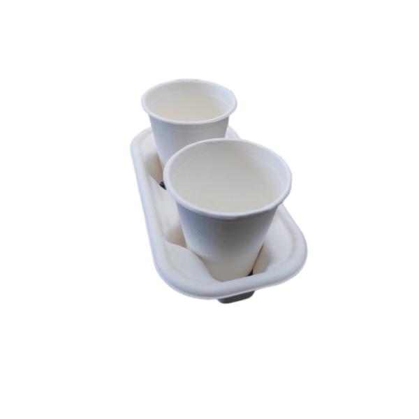 Biodegradable 13,5 грамма поднос несущей кофейной чашки 2 чашек