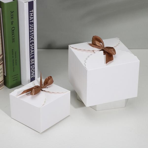 Premium Square Gift Box Set with Gold Ribbon Bows
