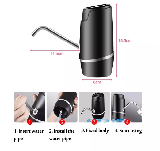Portable Electric Auto Water Pump USB Rechargeable Gallon Bottle Dispenser Pump