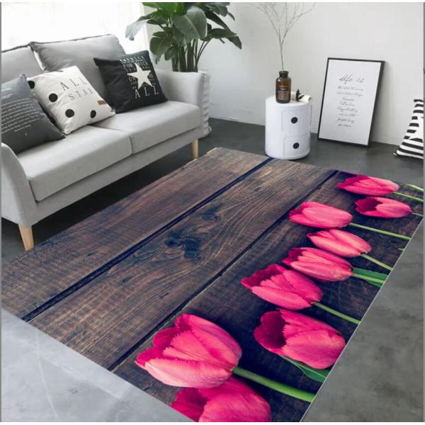 3D Printed Flower Rose And Tulip Carpets for Living Room Floor, Sofa and Bedroom