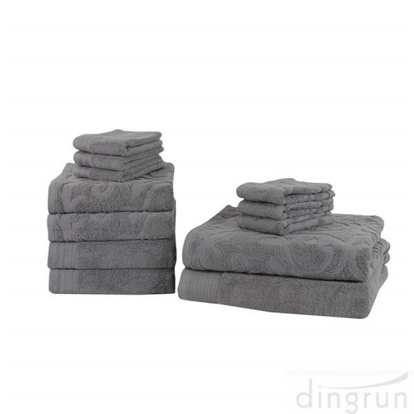 Luxury Absorbent Super Soft Cotton Solid Jacquard Bath Towel Set
