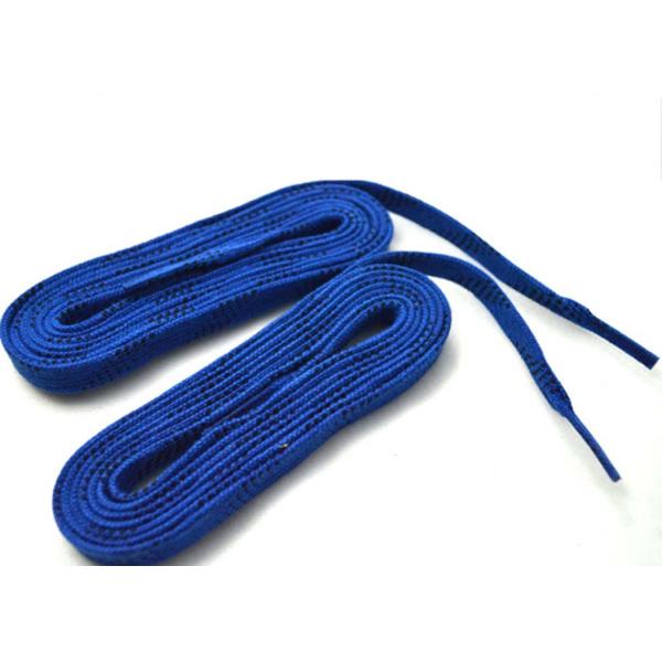 Anti Abrasive Ice Hockey Laces Durable Braided Fiber , Blue Skate Laces