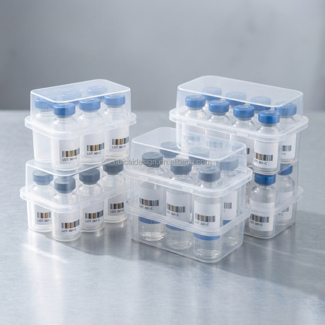 Wholesale 3ml 5ml 10 ml Transparent Freeze-dried Powder Vaccine Storage Plastic Box pp Vials Box Peptide Case Container