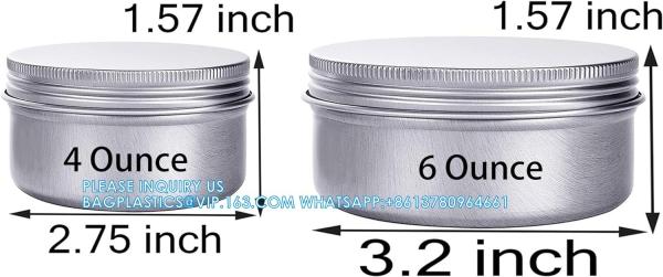 4 Ounce Aluminum Cans 120 ML Screw Lid Metal Storage Tins Containers For Storing Spices, Candies, Lip Balm, Candles
