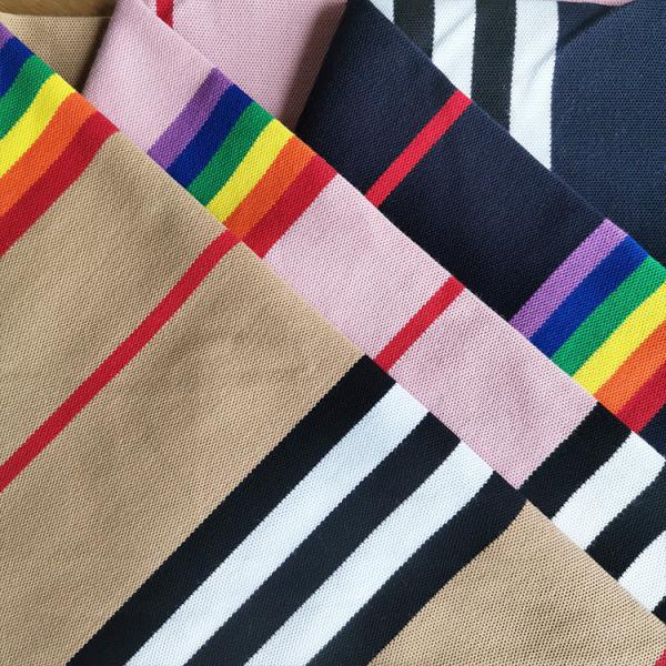 Breathable And Soft Good Quality Lycra Cotton Pique Striped Cotton Fabric For Casual Wear