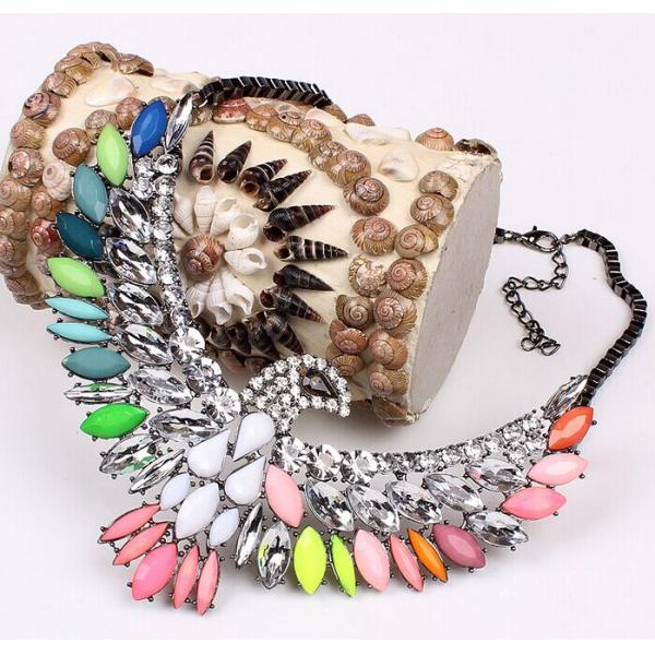 Exaggerated wind wings jewelry diamond crystal pendant eagle head necklace jewelry