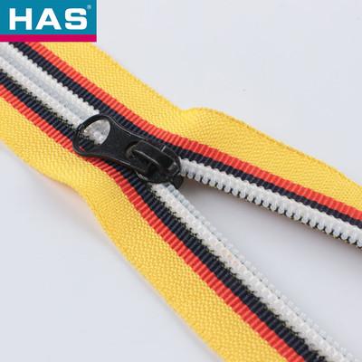 Convenient 15 Pieces Metal Puller Automatic Head Color-Blocked Nylon Zipper For Shoes Boots And Backpacks