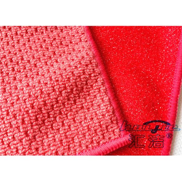Red Microfiber Blank Kitchen Towels For Cleaning , Streak Free Microfiber Cloth