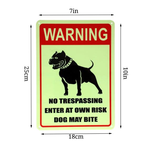 Yards Warning Photoluminescent Safety Products Aluminum Beware Of Dog Symbol