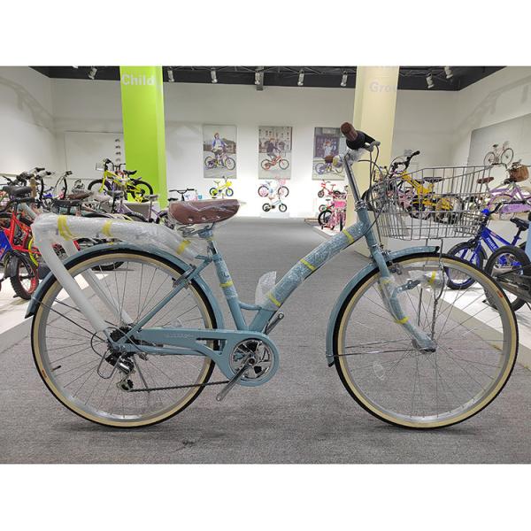 Женский велосипед из алюминиевого сплава 26 дюймов с корзиной и ремнями