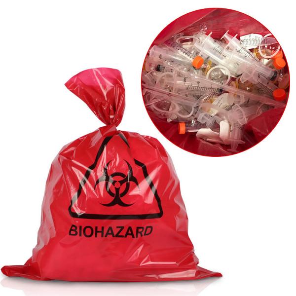 Hospital Autoclavable Biohazard Bag Disposable Medical Waste Plastic Bags