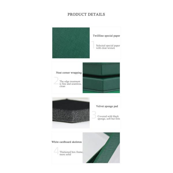 Темно-зеленая бумажная коробка для ювелирных изделий 5x5x3 см Коробка для упаковки Bowknot Ring