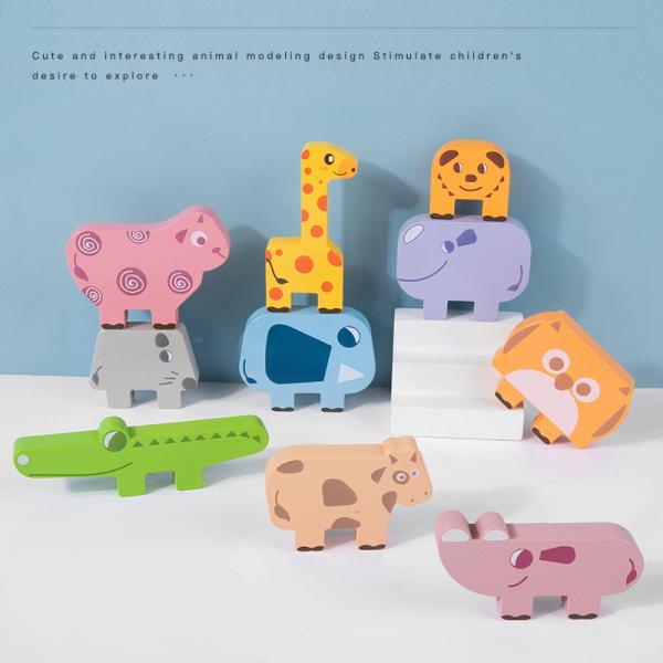 CPC Wooden Block Puzzle Toys Animal Music Balance Folding Height