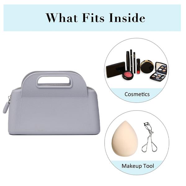 Colorful Customized Silicone Zipper Pouch for Women's Cosmetic and Toiletry Storage