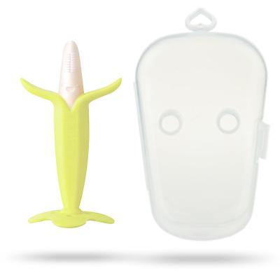 Portable Baby Training Toothbrush , Soft Silicone Teething Brush Babies