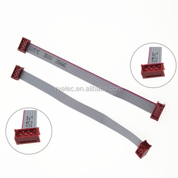 Micro Match 215083-6 1.27mm Pitch 6Pin IDC Male FFC Flexible Flat Ribbon Cable with Gold-plated Connector
