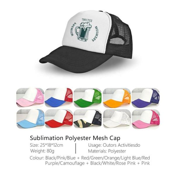 Custom Sublimation Mesh Cap Trucker Cap Colored Hats For Sublimation