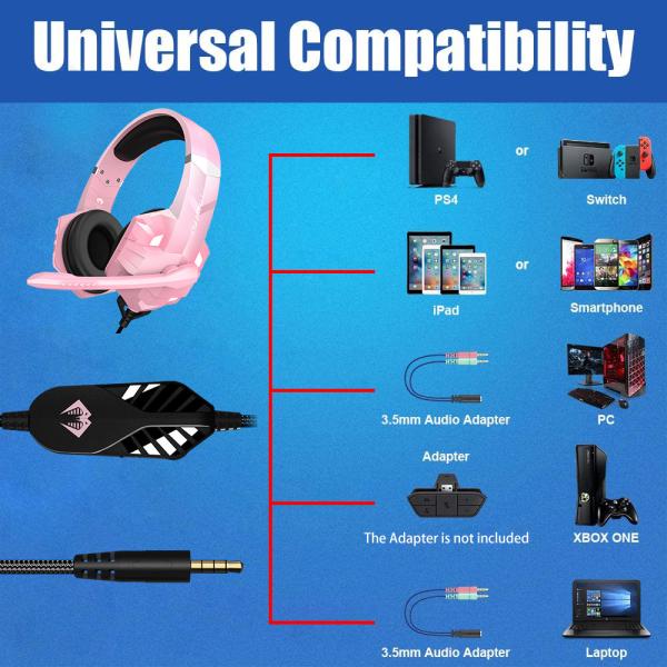 Free Sample Laptop Custom Gaming Headsets For Turtle Beach Casque 50mm Driver LED Mic 2.2M Cord