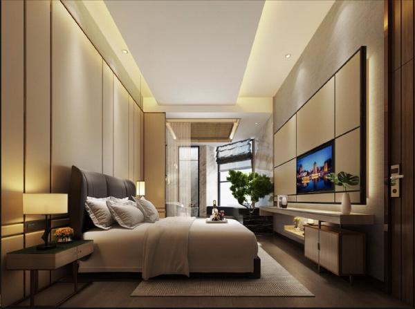 SGS Certified Hotel Bedroom Furniture Sets  Double Bed Headboard 1800*2000mm