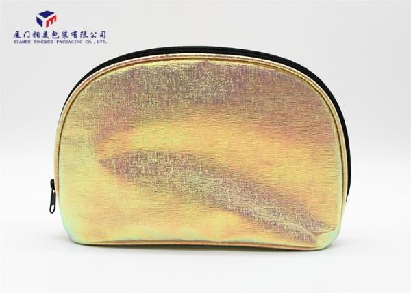 Fashionable Soft Leather Makeup Bag Round Corners Treatment Without Handle