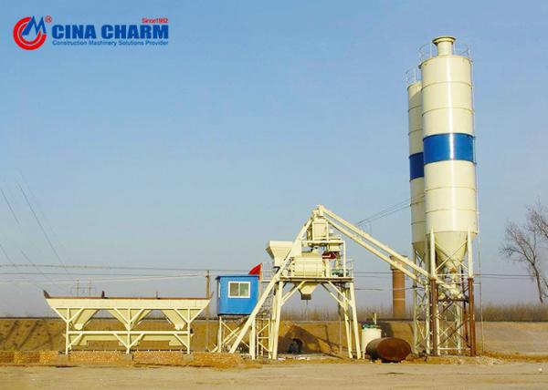 Stationary Cinacharm Aggregate 80mm HZS25 Concrete Mixing Plant