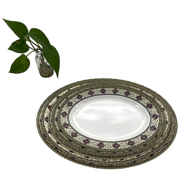 13.5 Oval Shape Melamine Soup Plate for Household and Restaurant