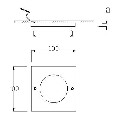 2.4w Super Slim LED Closet Light Square Metal Surface Mount Cabinet Light 12V DC