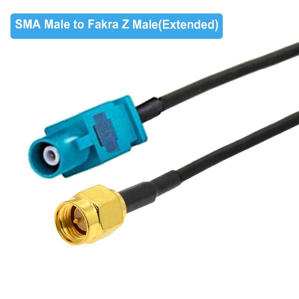 RF Coaxial RG174 Waterproof Electric Cable Fakra Z Female Jack To SMA Male 5m