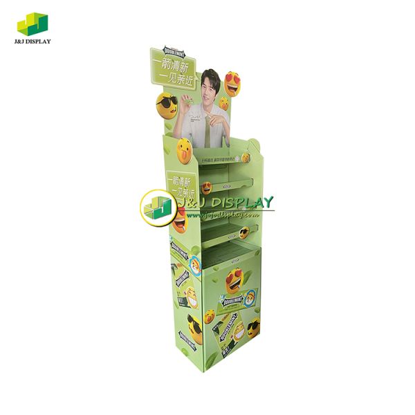 Chewing Gum Cardboard Display Units Food Floor Display Stands