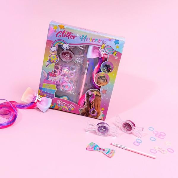 Stylish Mini Play House Girls DIY Kids Hair Kit Pretend Decoration Hair Style Toy