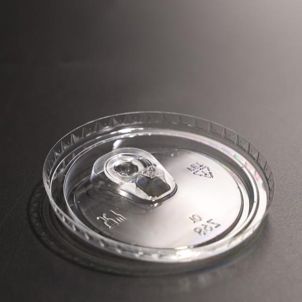 89mm PET Plastic Cup Lid Transparent Leak Proof Round Screw On Cup Lid