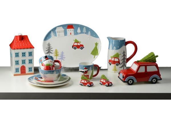 Platter Dinner Plate And Salad Bowl Set Ceramic Houseware Of 4 Dinner Set For Christmas