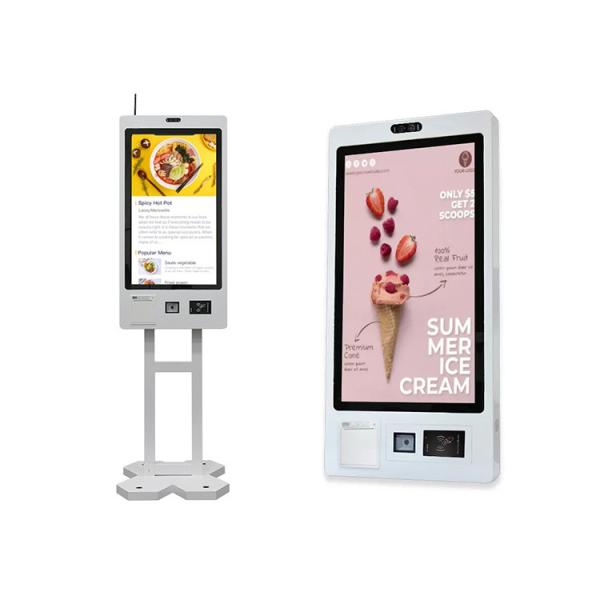 Indoor Restaurant Ordering Kiosk 1920*1080P Resolution Wall Mounted Self Payment Kiosk