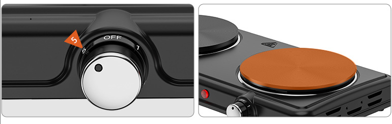 Customized Logo Multifunctional 2000W Safety Portable Black Brown Two Burner Electric Stove