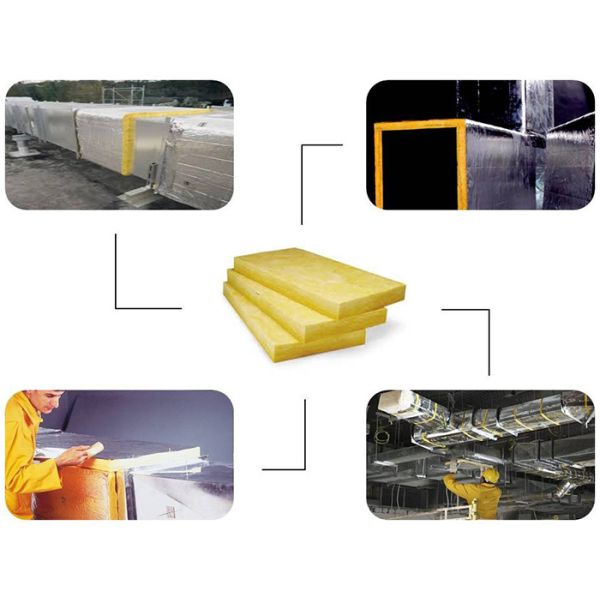 Fireproof Waterproof GlassWool Board Thickness 25mm - 100mm Glass Fiber Insulation
