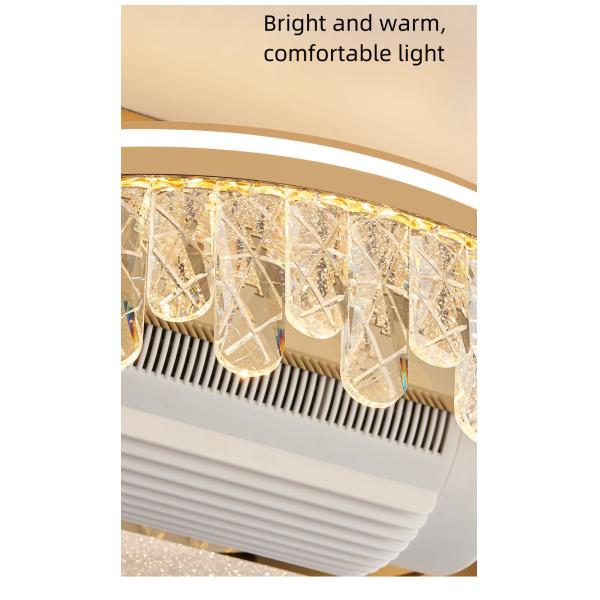 SENKAI Light Bladeless Fan Light Light Luxury Simple Circular 2024 New Home Room Study Crystal Ceiling Light