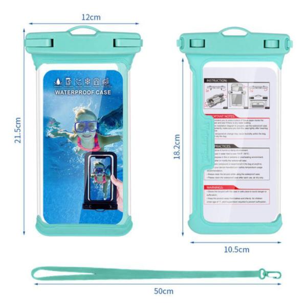 IPX8 TPU IPhone 12/12 Pro Plastic Mobile Phone Dry Bag 21.5cmx12cm