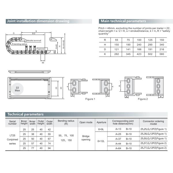 25mm 6mm 8mm Drag Chain For Trailer CNC Engraving Machine