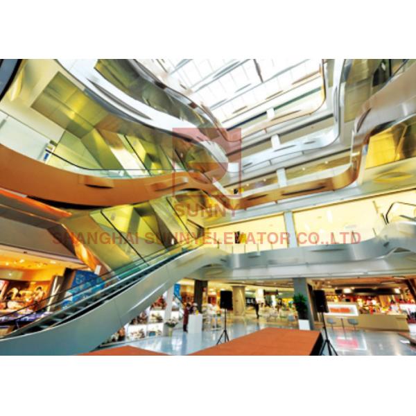 Indoor / Outdoor Shopping Mall Escalator Comfortable With 35 Degree 5.5kw