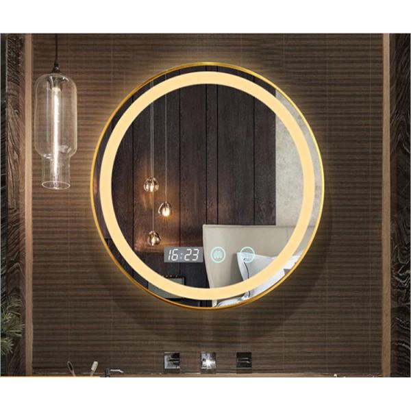 Bathroom round smart bathroom mirror light aluminum alloy space aluminum led mirror lamp hotel dress and make up mirror