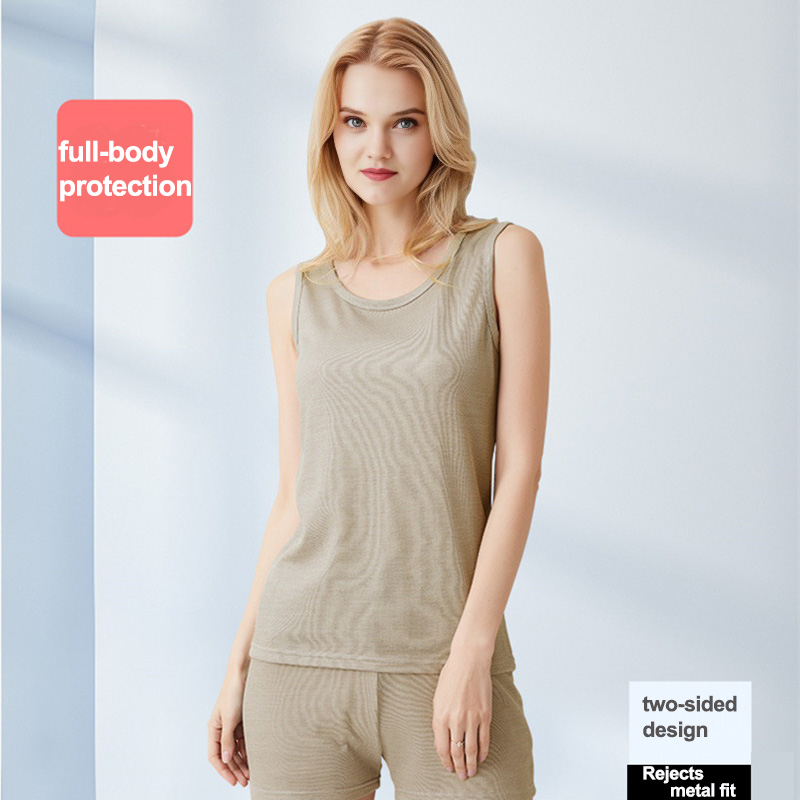 Dropshipping Women's EMF Shielding Silver Fiber Vest Anti-Electromagnetic Radiation Safety Underwear Short Pyjamas Protective